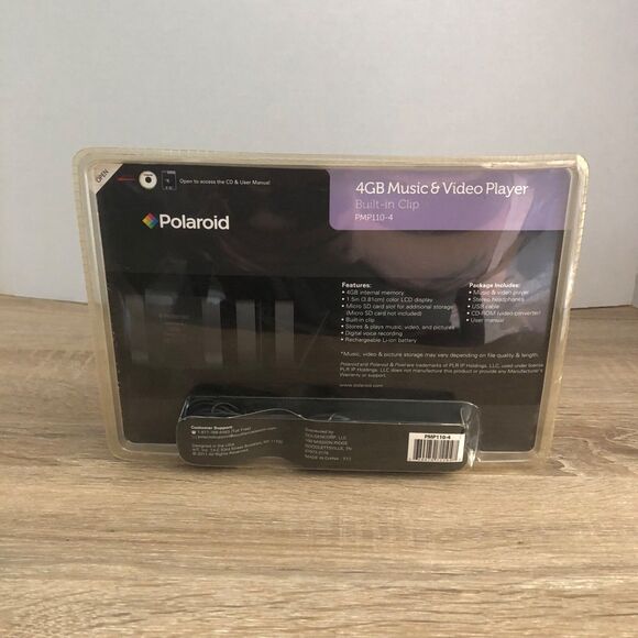 NEW Polaroid Music & Video Player 4GB PMP110-4 RARE 2011 SEALED BLACK MP3 - Picture 2 of 7